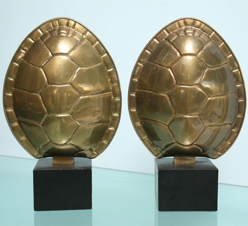 Pair of fun turtle shell lamps manufactured by Chapman.