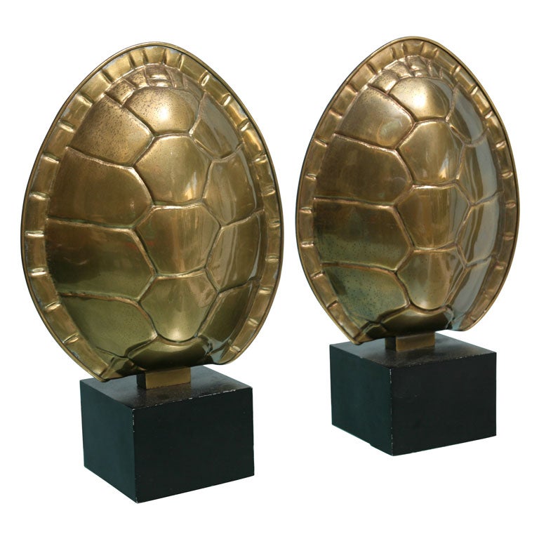 PAIR OF CHAPMAN TURTLE SHELL TABLE LAMPS