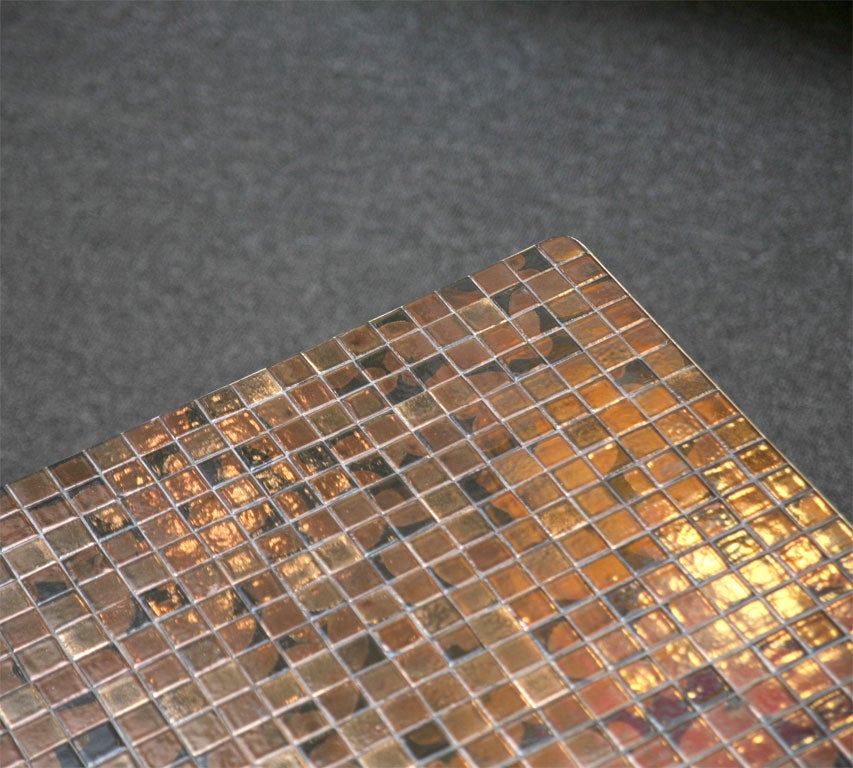 Long 50's Metallic Glazed Tile Coffee Table 2