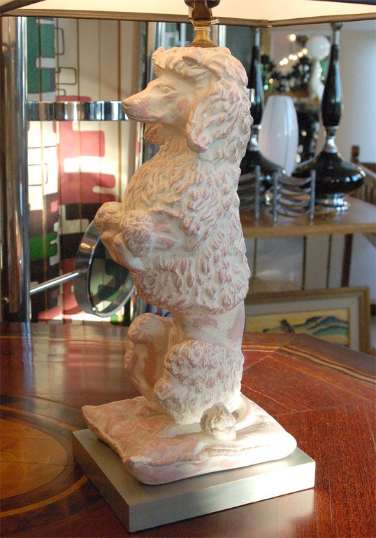 American Pair of Pale Pink Poodle Lamps