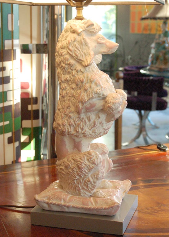 Pair of Pale Pink Poodle Lamps 1