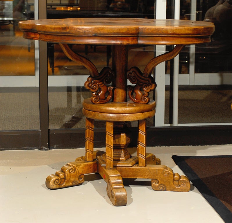 Beech Rotating Lazy Susan-like Shanxi Altar Table For Sale