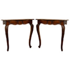 Pair of 18th or Early 19th Century Walnut Consoles 1