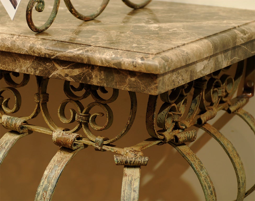 Baroque Marble Top Console Table made from an 18th Century Balcony