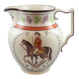 English Pearlware Pitcher With William Of Orange English Pearlware Pitcher With William Of Orange