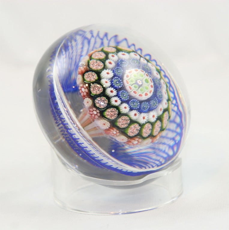 Antique St. Louis concentric millefiori mushroom paperweight In Excellent Condition In New York, NY