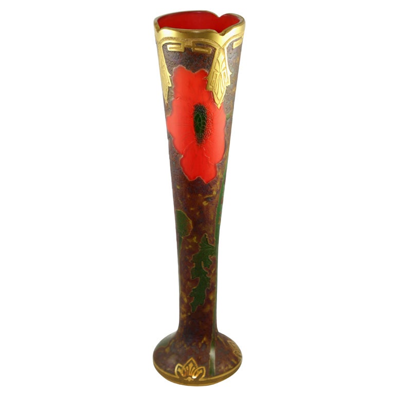 Legras "Indiana" cameo glass vase