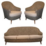Pair of Fine Bergeres & Matching Settee