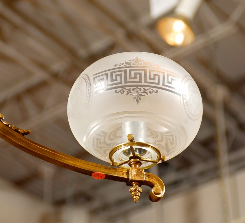 Cristal Lustre ancien Luminaire Gasolier en vente