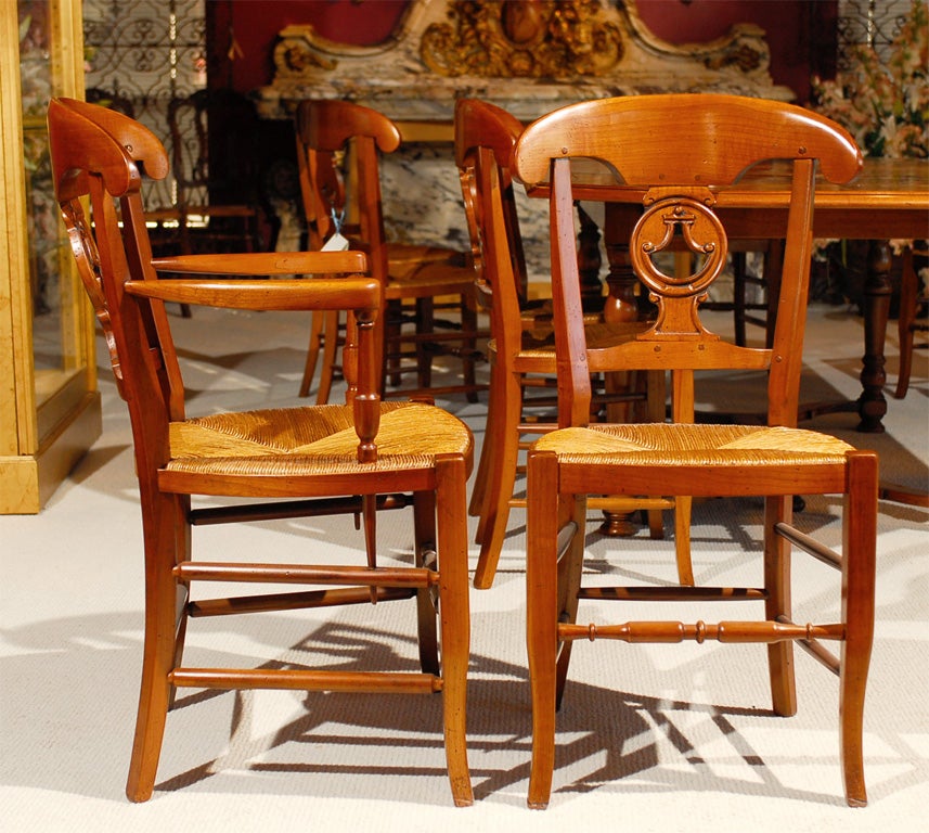 Country French dining table and chairs 1