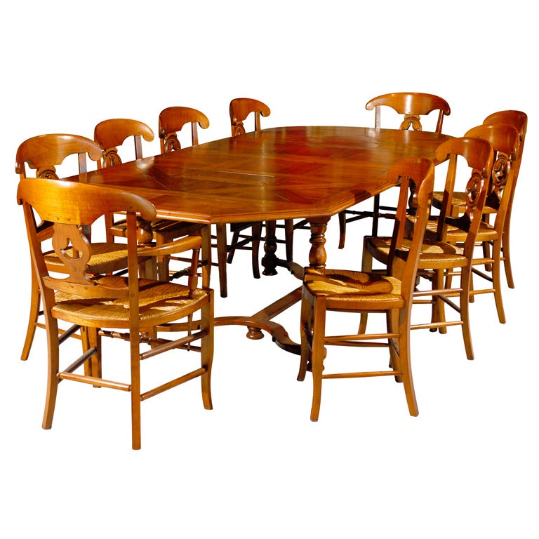 Country French dining table and chairs
