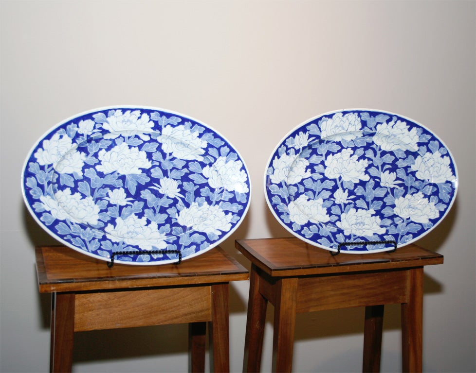 Qing Dynasty blue-and-white platters.