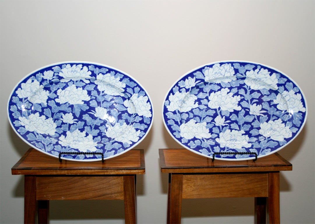 Chinese Pair of Blue-and-White Platters