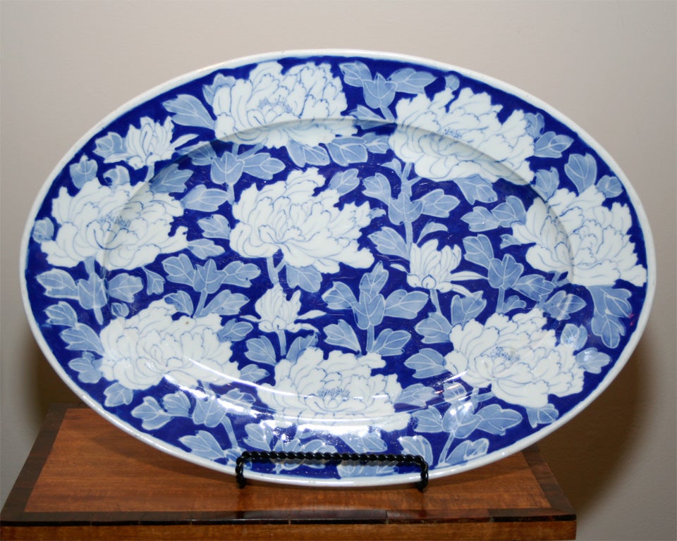 19th Century Pair of Blue-and-White Platters