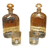 19th C Pair of  decanters  and glasses
