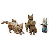 Antique set of 3 miniature viennese bronzes