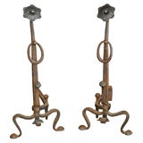 Pair of Spanish Style Andirons