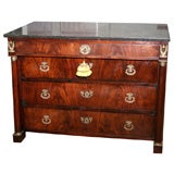 Empire Mahogany and Fossilized Marble Top Commode, Circa 1820