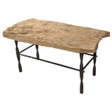 Petrified wood slab on Iron Base