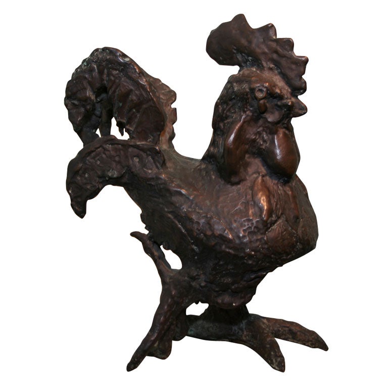 Bronze Rooster by Poule For Sale