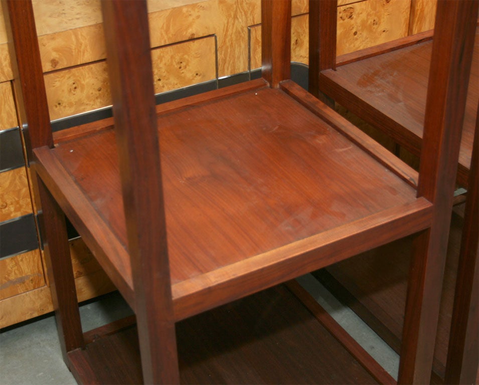 American 1950's Walnut Etageres For Sale