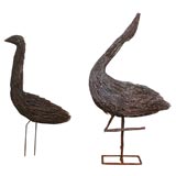 Vintage 1950's Twig and Wire Bird Sculptures