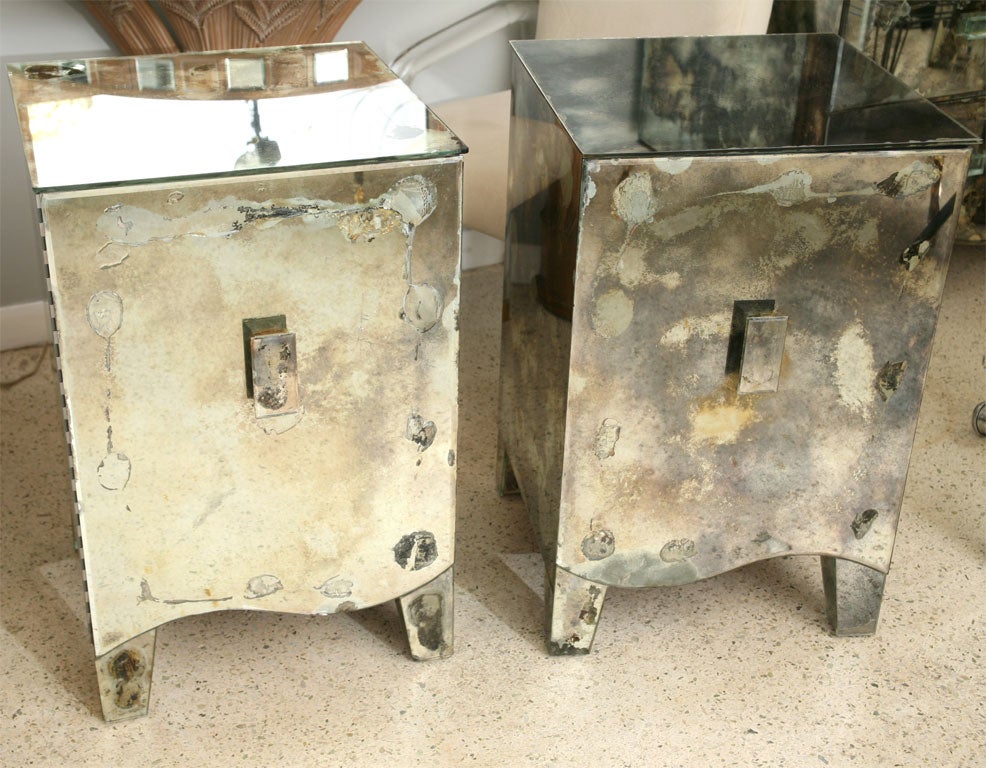 Pair of 40's Mirrored Nightstands