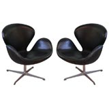 Pair of Arne Jacobsen for Fritz Hanson Swan Chairs