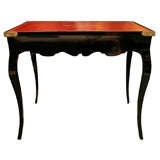 Louis XV Ebonized Leather Top Tric Trac Game Table, 18th c.
