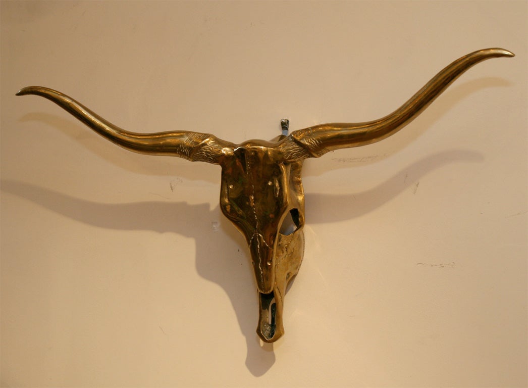Brass longhorn skull.