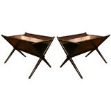 Pair of Robsjohn Gibbings campaign style side tables