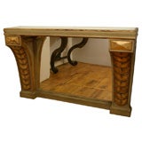 Painted and gilt Jansen console with mirror top