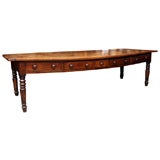 LARGE KITCHEN PREPARATION TABLE WITH ELM TOP