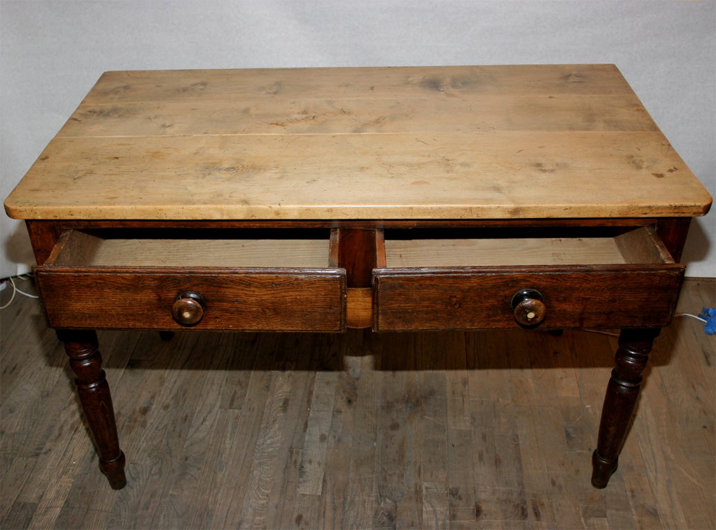 19th Century Pine Top Country Kitchen Table