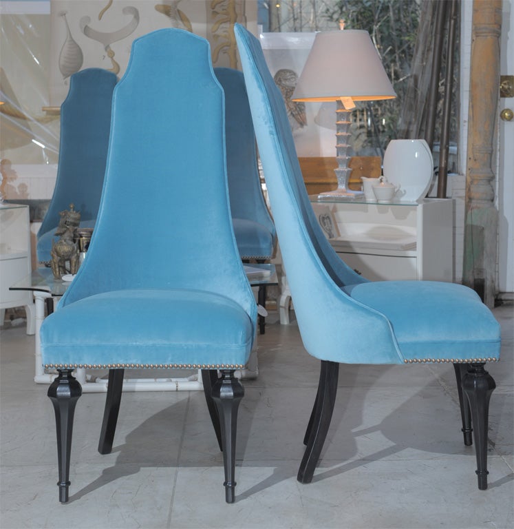 20th Century Hollywood Regency Set of Four Dining Chairs For Sale
