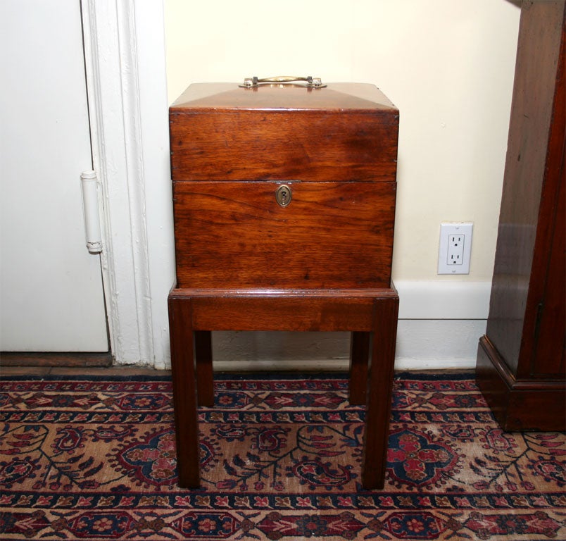 19th Century American, Walnut Dome Top Document Box on Stand For Sale
