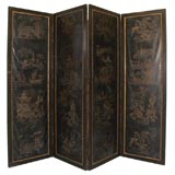 Antique French leather screen