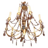Gilt Empire Chandelier with crystals