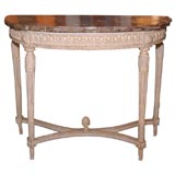 18th century Demi-Lune Console with ochre marble top