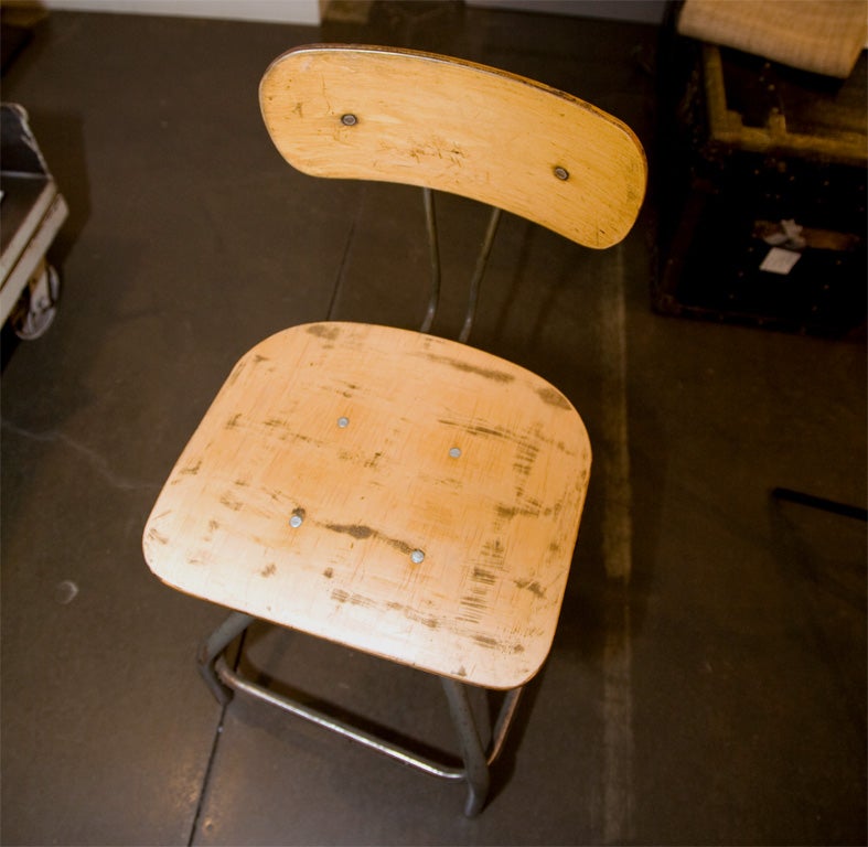 pair of vintage drafting stools 2