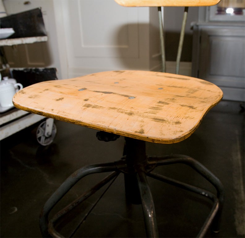 pair of vintage drafting stools 3