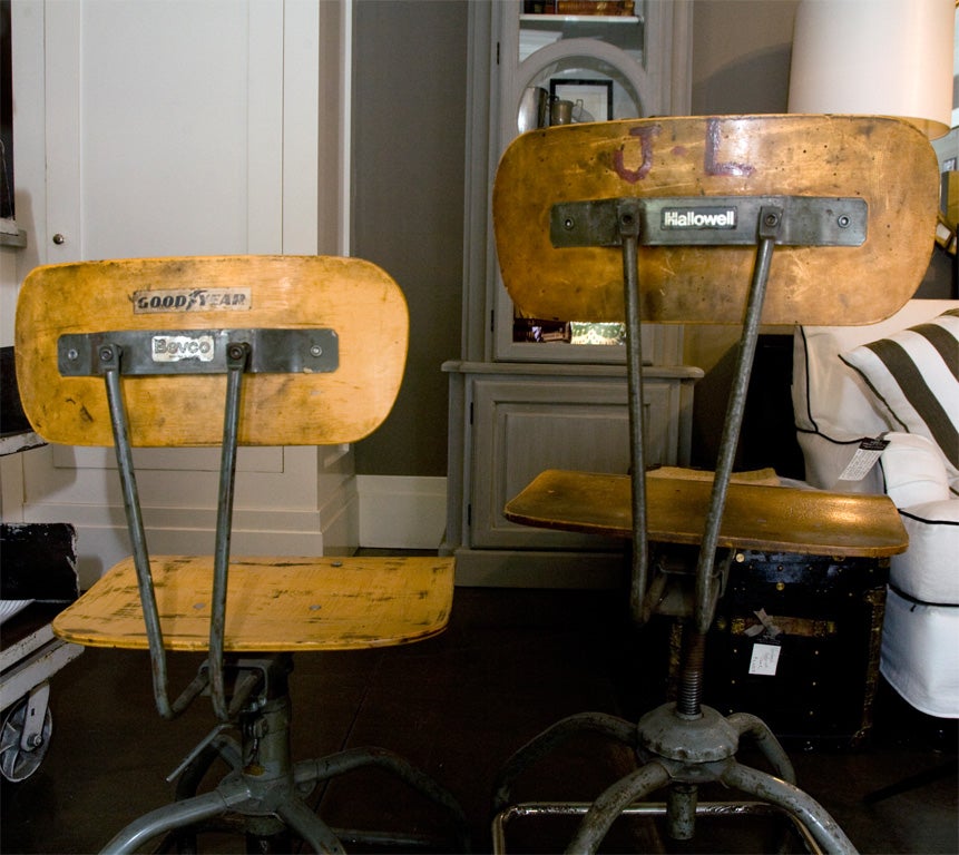 pair of vintage drafting stools 5