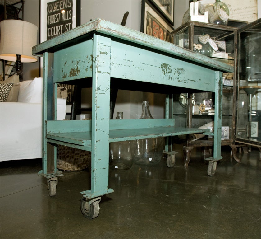 Metal vintage industrial cart/kitchen island