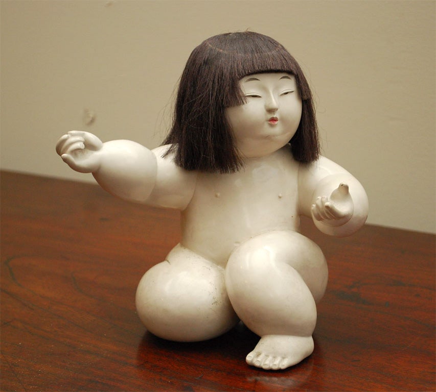 Gosho (from the Imperial Palace) Ningyo, is a gift doll from the imperial family. They are always baby like in appearance, which expresses a noble innocence.
