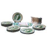 Stunning Set of 12 Plates, Asparagus Holder & Platter