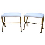 Pair of Gilt X Base Benches