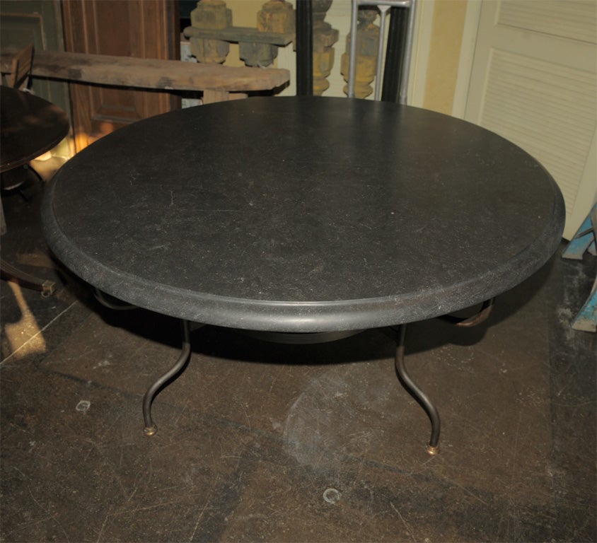 Bluestone and Steel Table