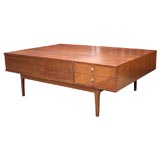 Walnut coffee table mfg. by Drexel, designed by Kipp Stewart