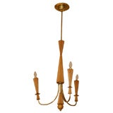 3-Light Fluted Wood Fixture