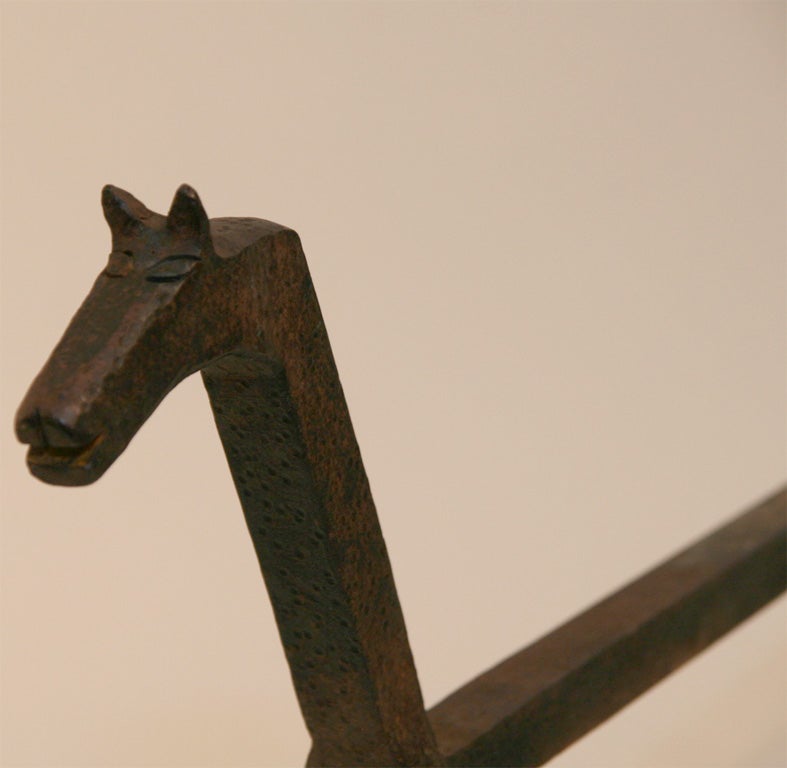 French Pair of Horse Andirons
